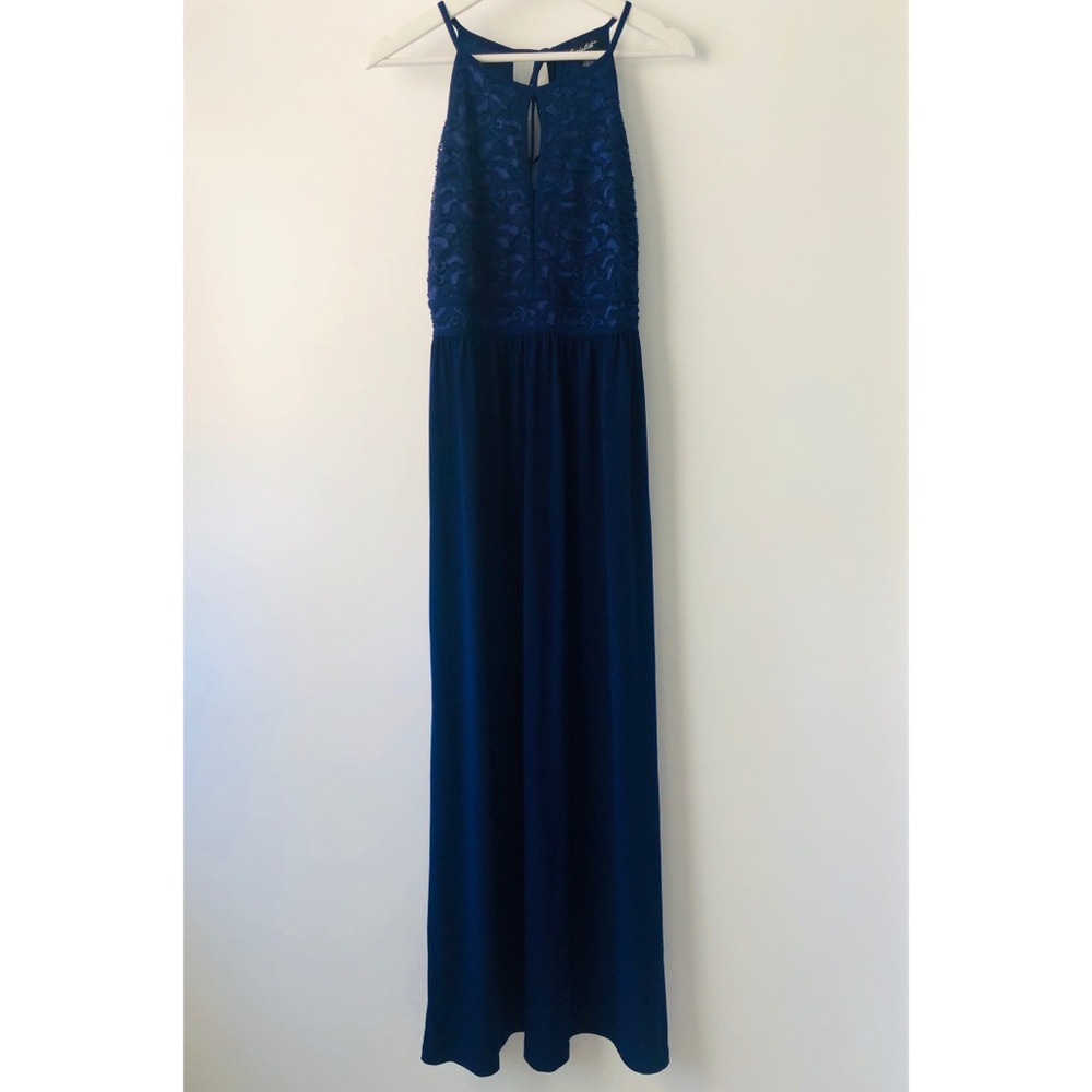 Candalite Royal Blue Halter Maxi Dress